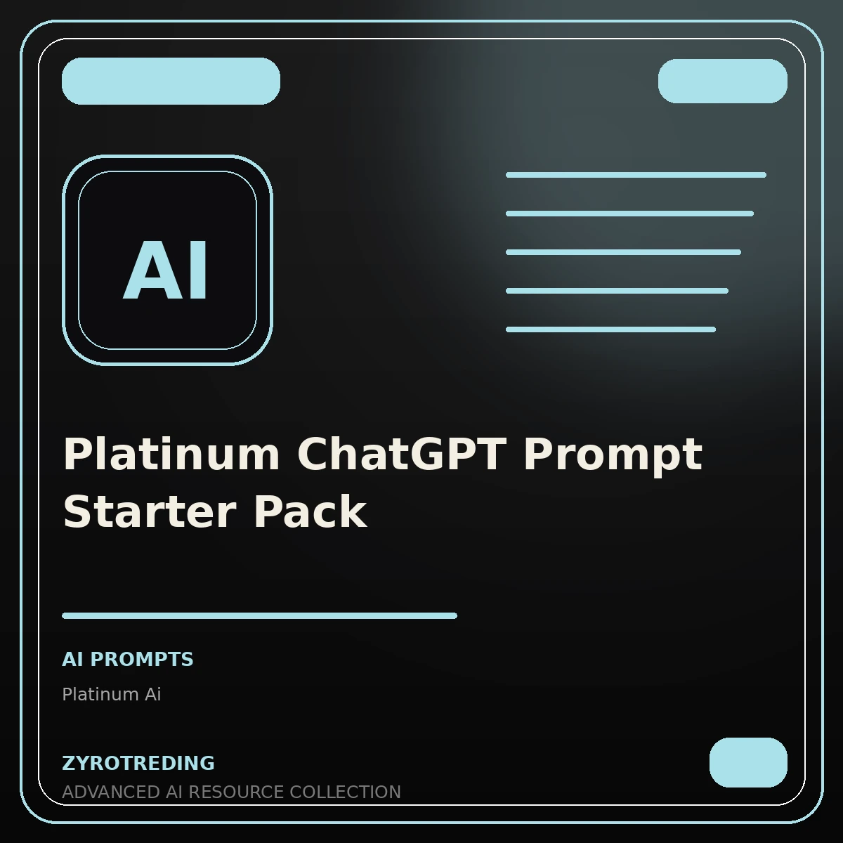 Platinum ChatGPT Prompt Starter Pack