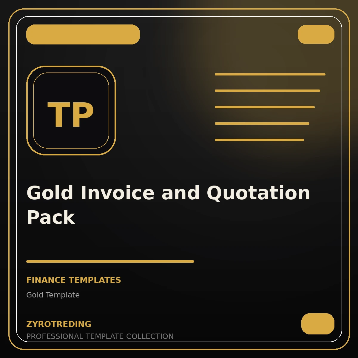Gold Invoice and Quotation Pack