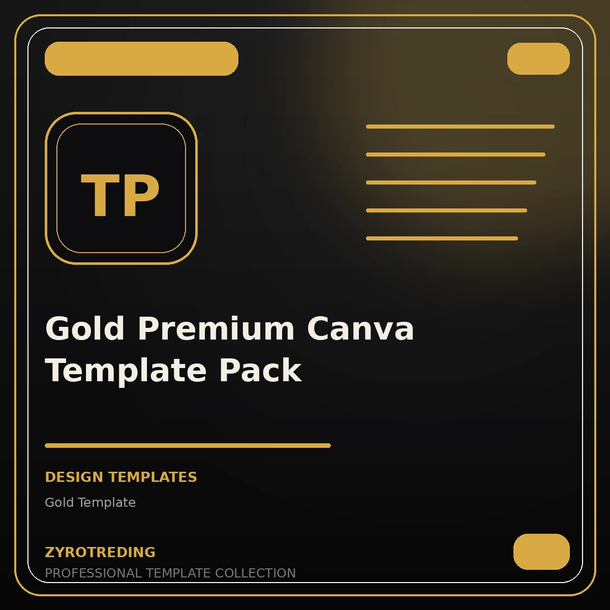 Gold Premium Canva Template Pack