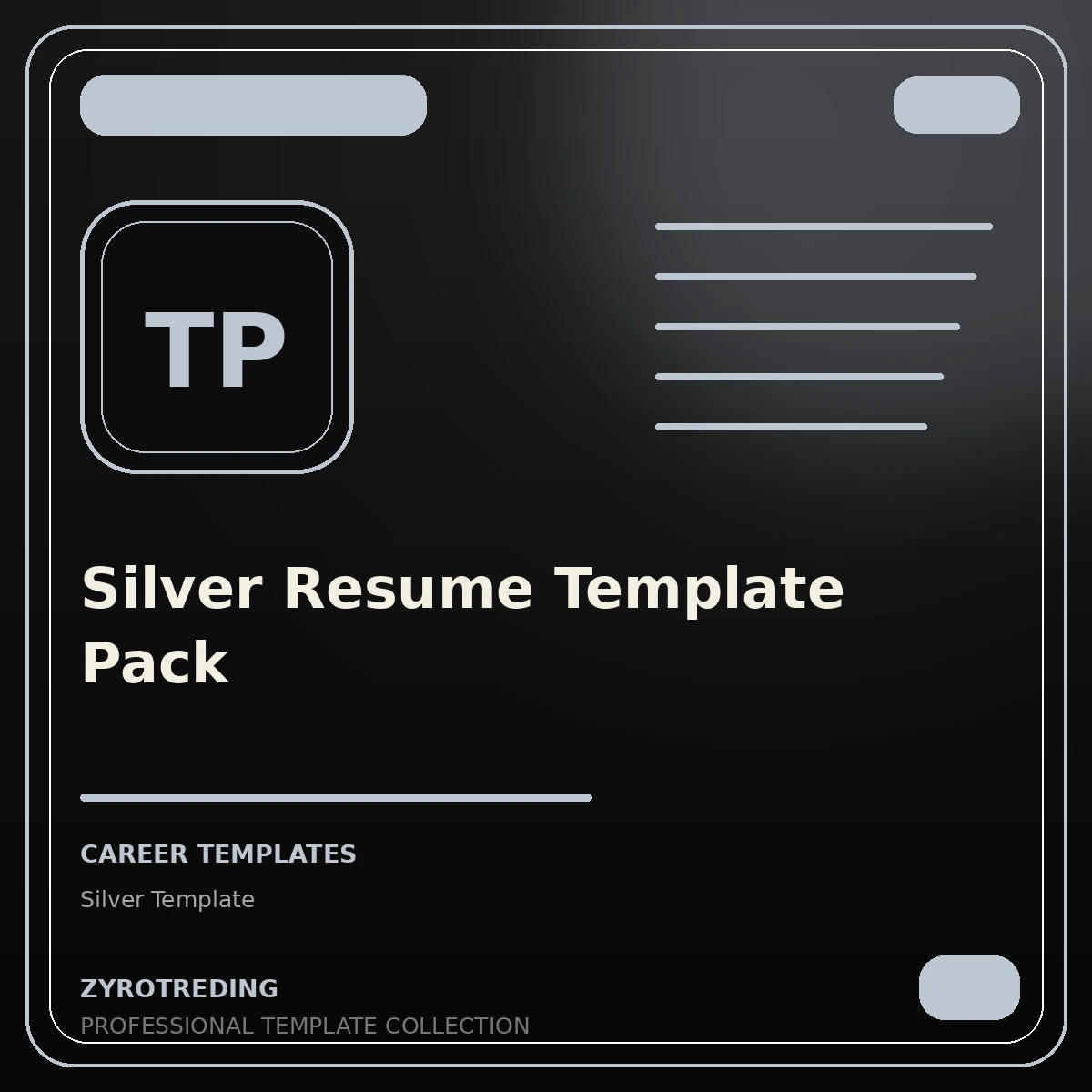 Silver Resume Template Pack
